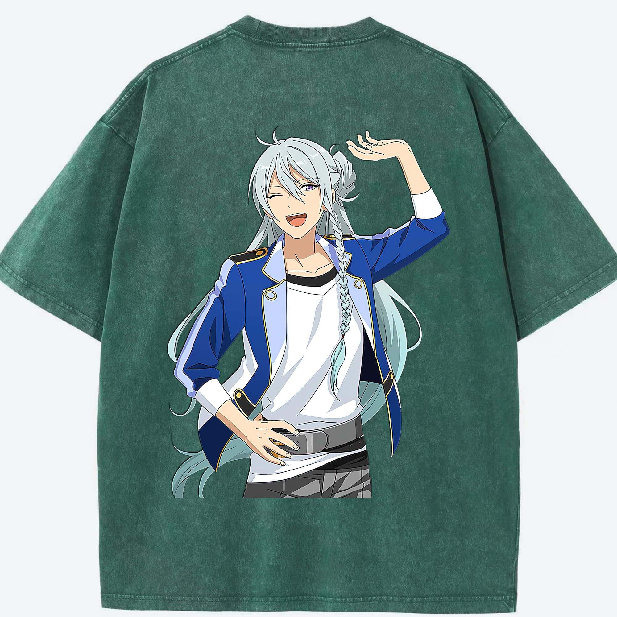 （画像用） あんさんぶるスターズ! Ensemble Stars 綿100% ヴィンテージ風 半袖Tシャツ（背面プリント）